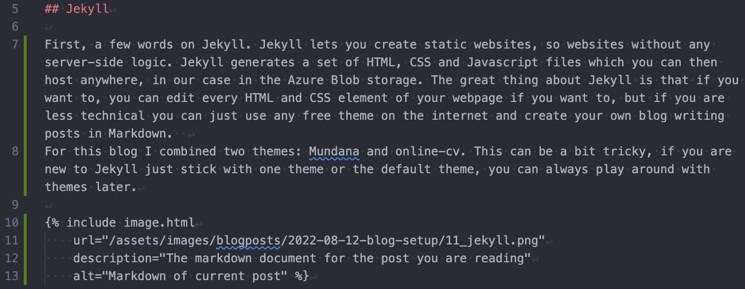 Markdown of current post