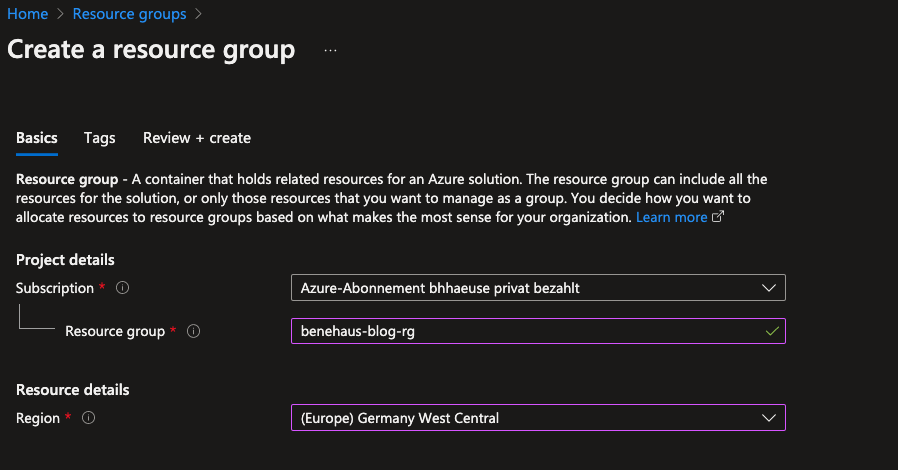 Azure resource group