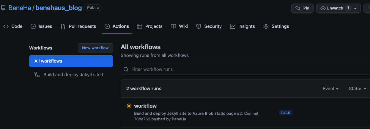 Github action