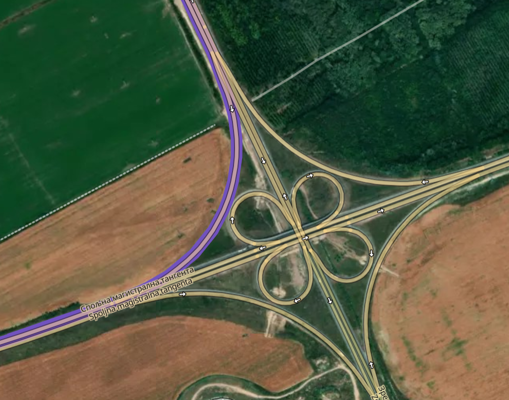 Eurovelo route on highway